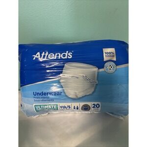 20-Count Attends Underwear Heavy Size Youth/Small 20"-34"